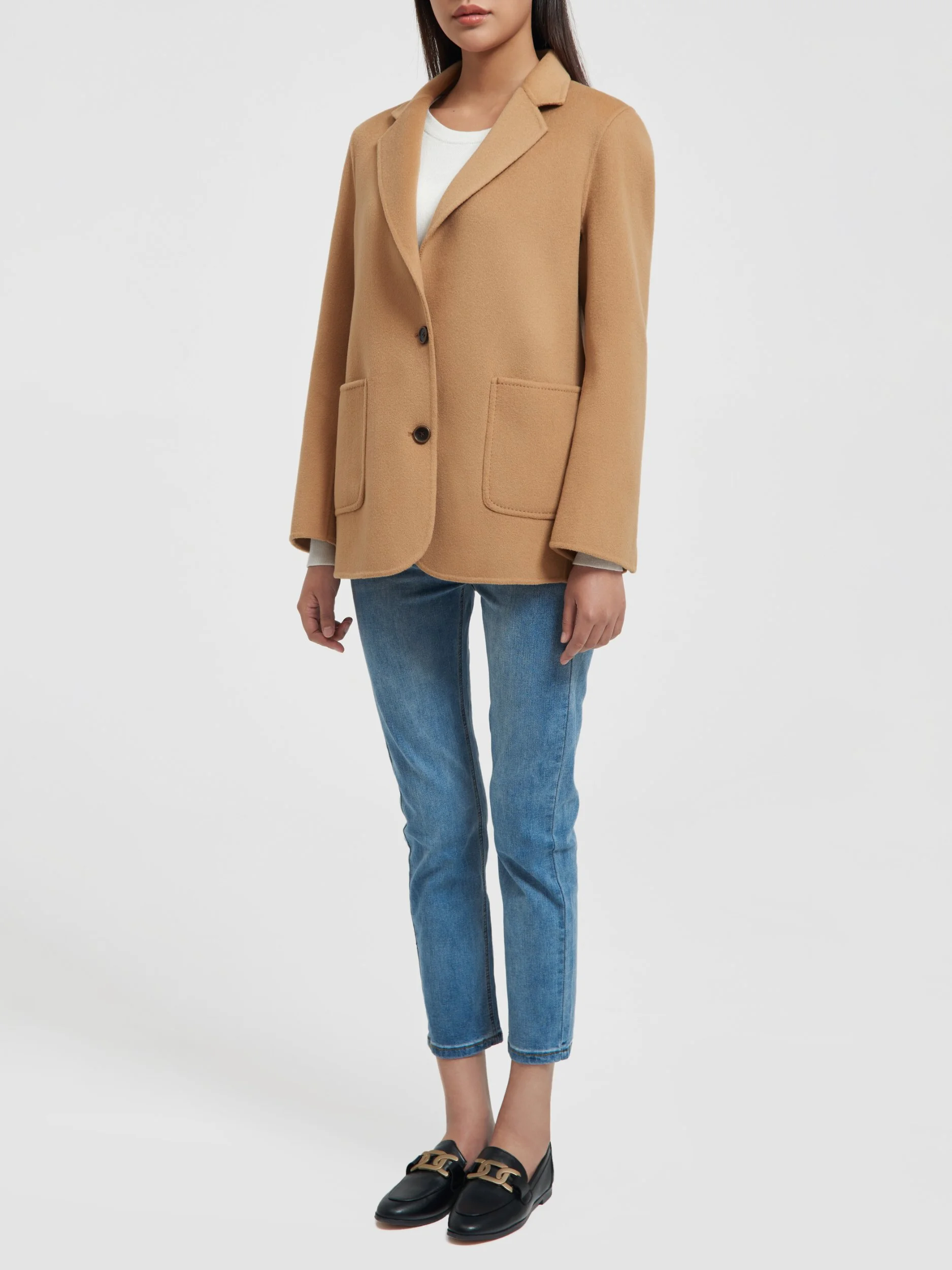 Mongolia Organic Cashmere Women Winter Classic Coat Fashion Outfit